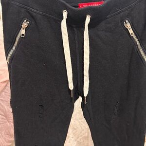 Philanthropy Black Joggers with Silver Zippers